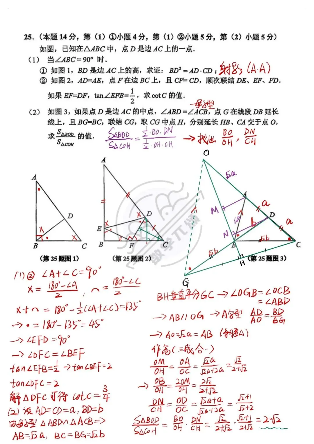 2026上海中考闵行数学一模解析 第10张