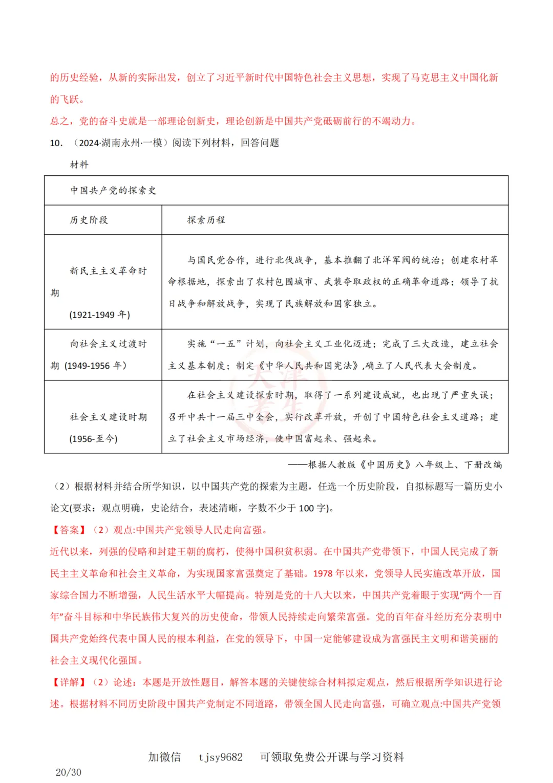 中考历史答题模板10——小论文题 第22张