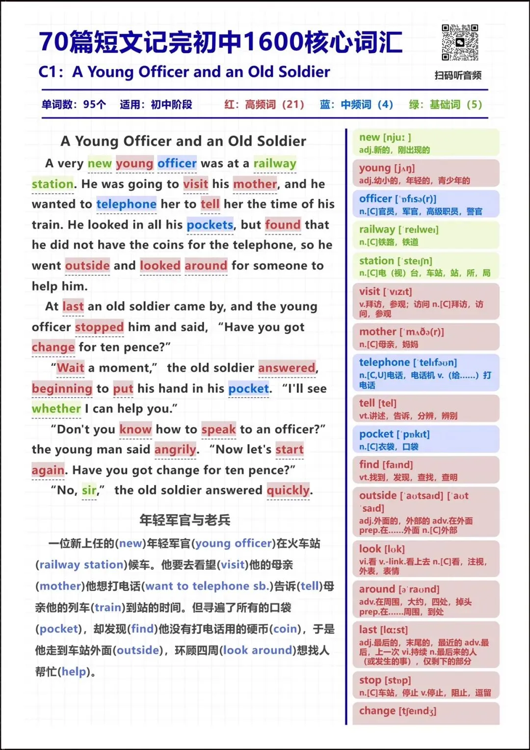 【中考必背】2026新人教版七八九年级《英语》70篇短文记完初中1600核心词汇(完整电子版可下载打印) 第2张