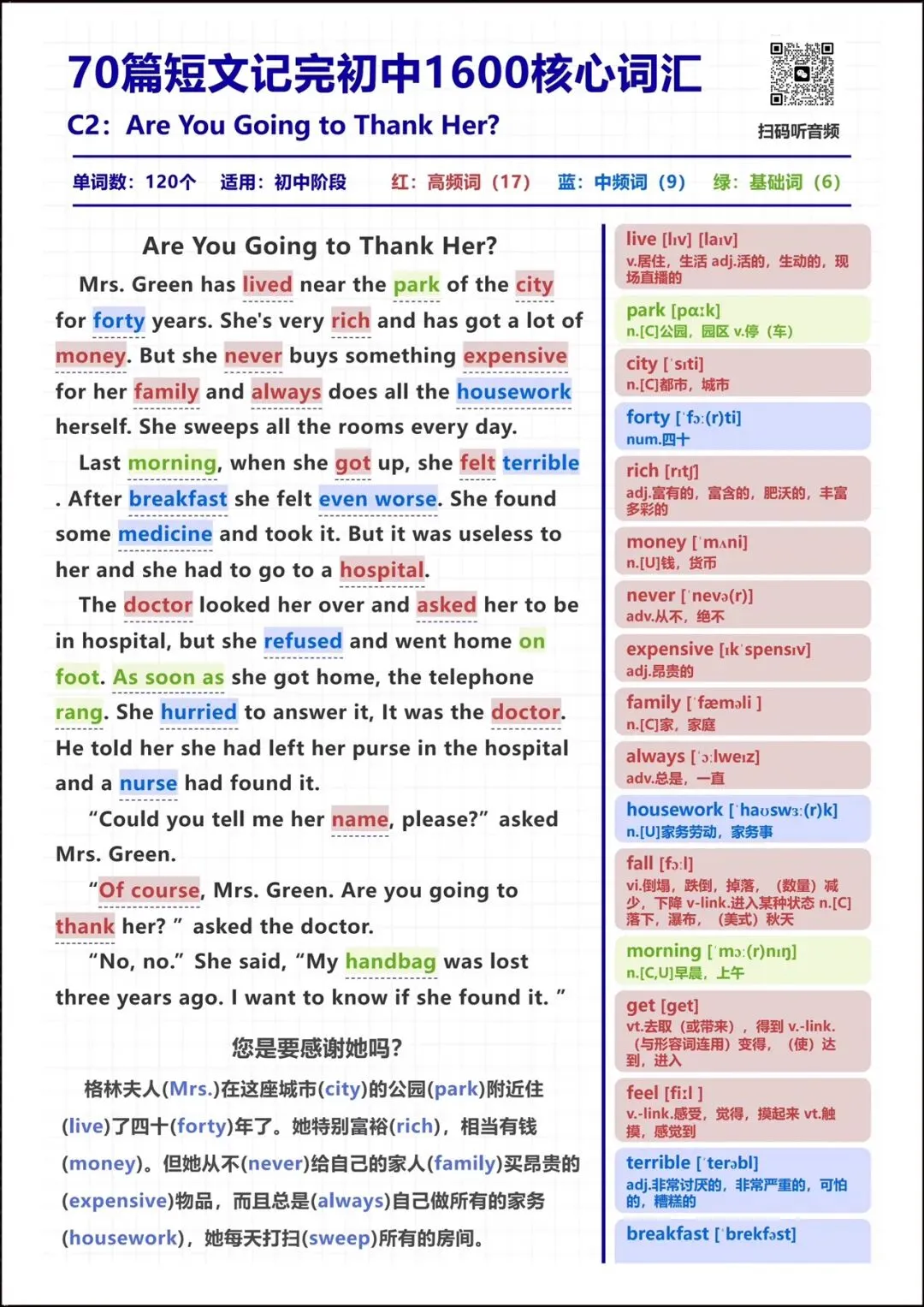 【中考必背】2026新人教版七八九年级《英语》70篇短文记完初中1600核心词汇(完整电子版可下载打印) 第4张