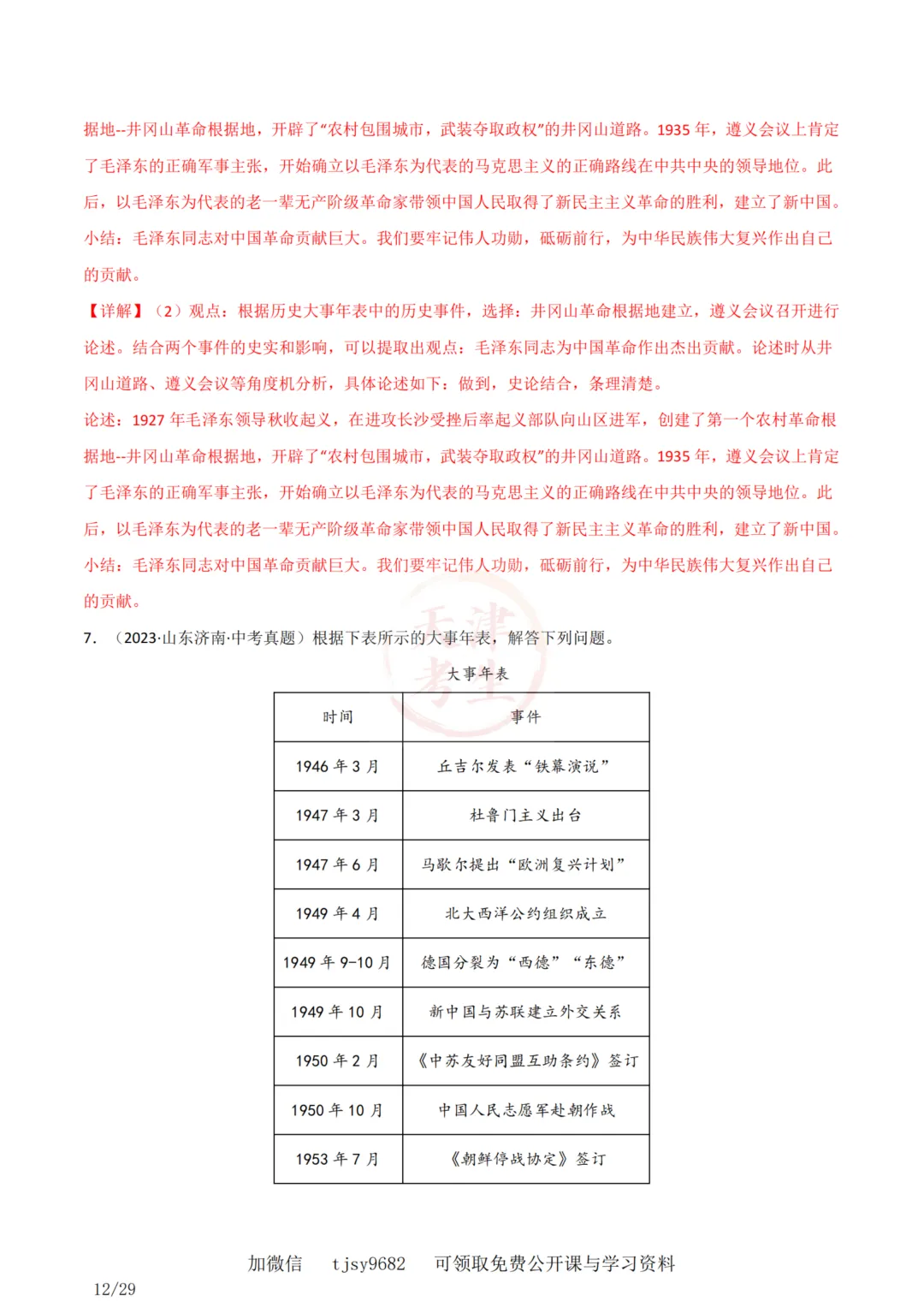 中考历史答题模板11——小论文题 第14张