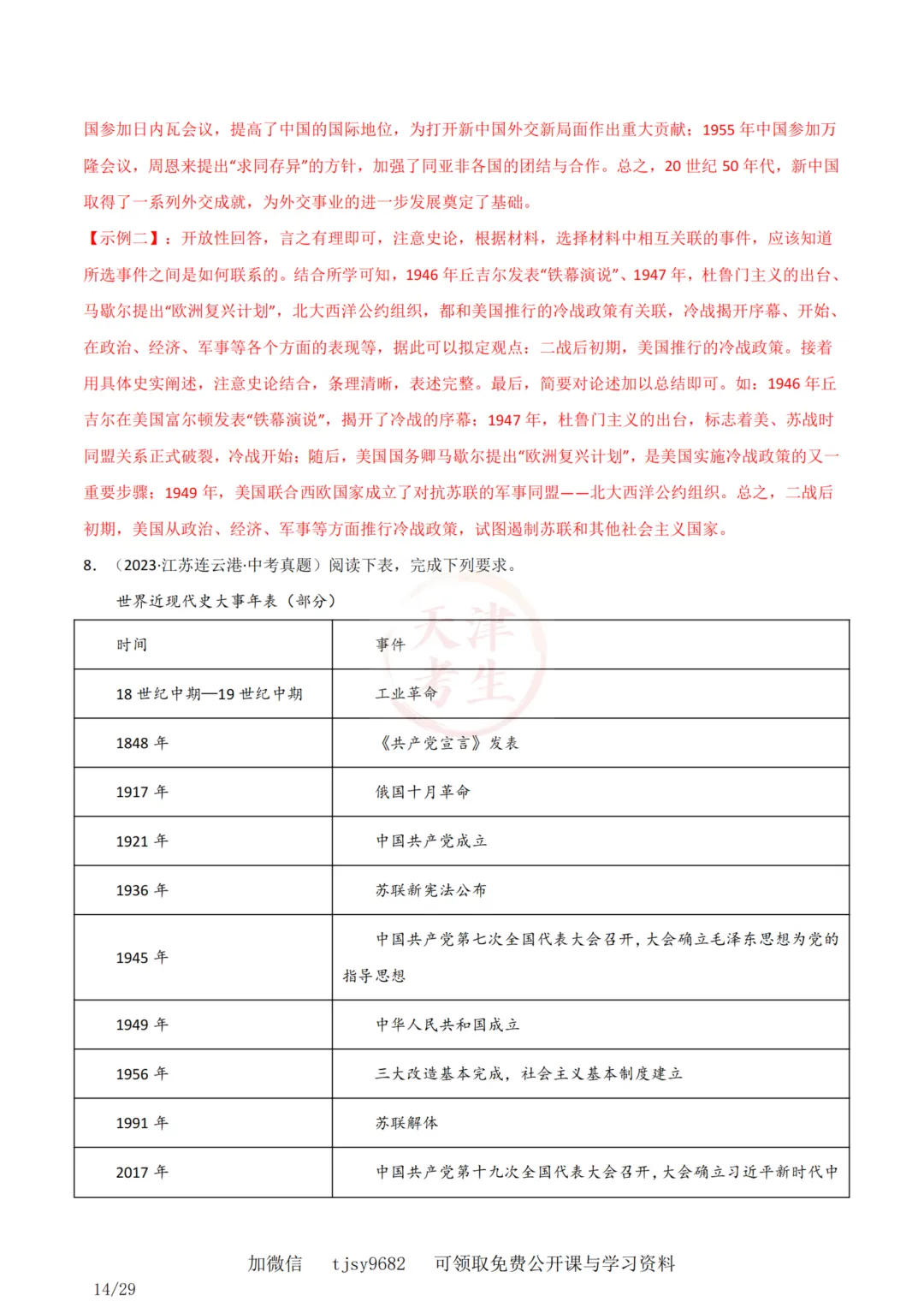 中考历史答题模板11——小论文题 第16张