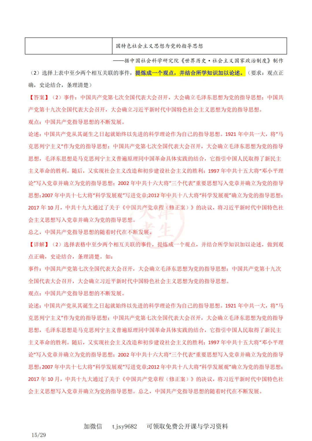 中考历史答题模板11——小论文题 第17张