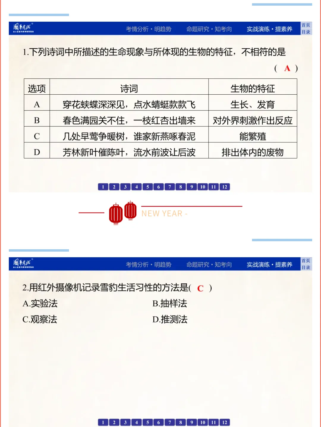 2026湖北版《解密中考• 生物》专题一 生物体的结构层次 第13张