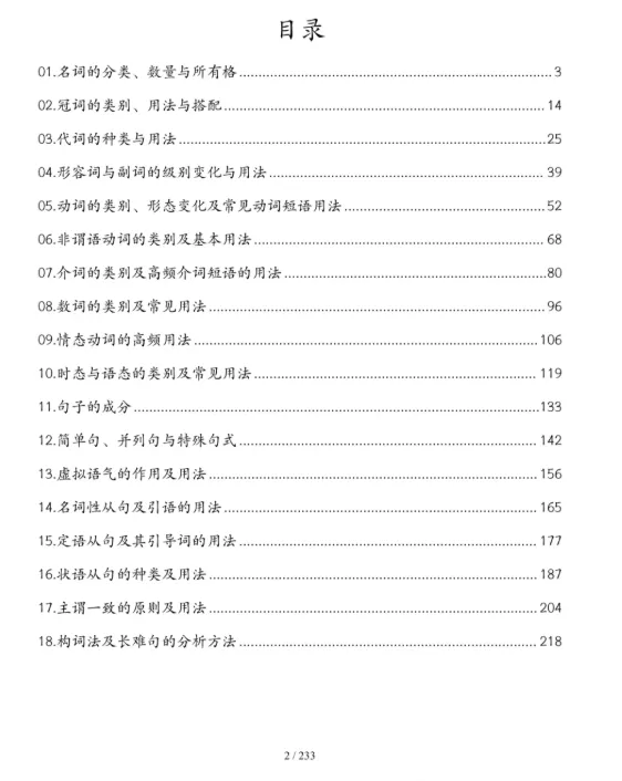 2026年春 初中中考英语《语法重难点解析与巩固》(18个语法专题+题型特训) PDF电子版 可免费打印下载 第1张