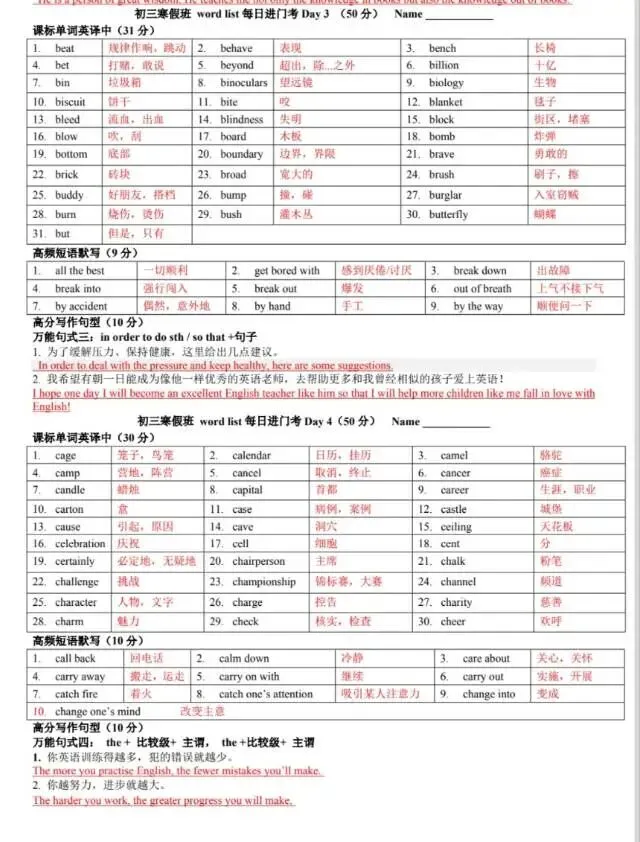 中考初三英语15天冲刺之二 第3张
