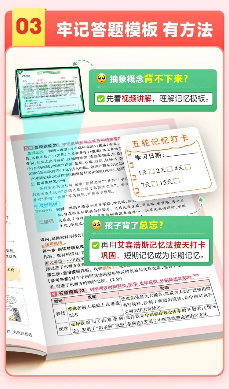 万唯中考小四门答题模板 政治历史地理生物速记手册 全国通用七八九年级必备 道历生地套装 必背手册大全 第8张
