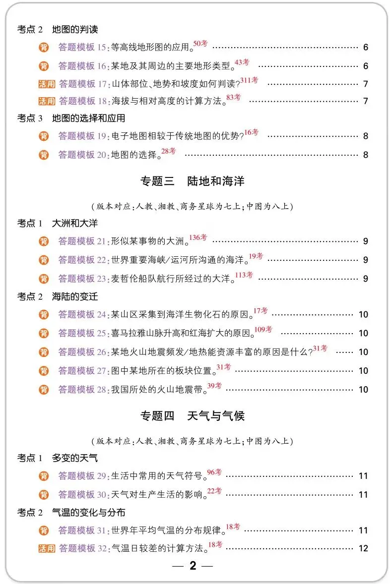 万唯中考小四门答题模板 政治历史地理生物速记手册 全国通用七八九年级必备 道历生地套装 必背手册大全 第26张
