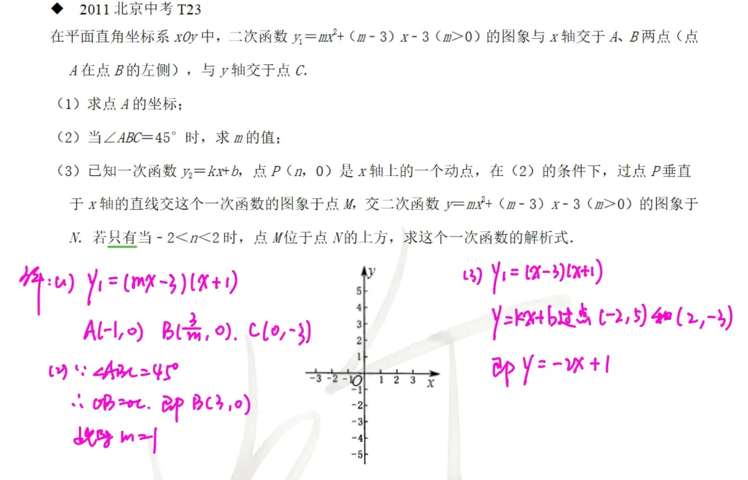 北京数学中考题型12:二次函数综合 第15张