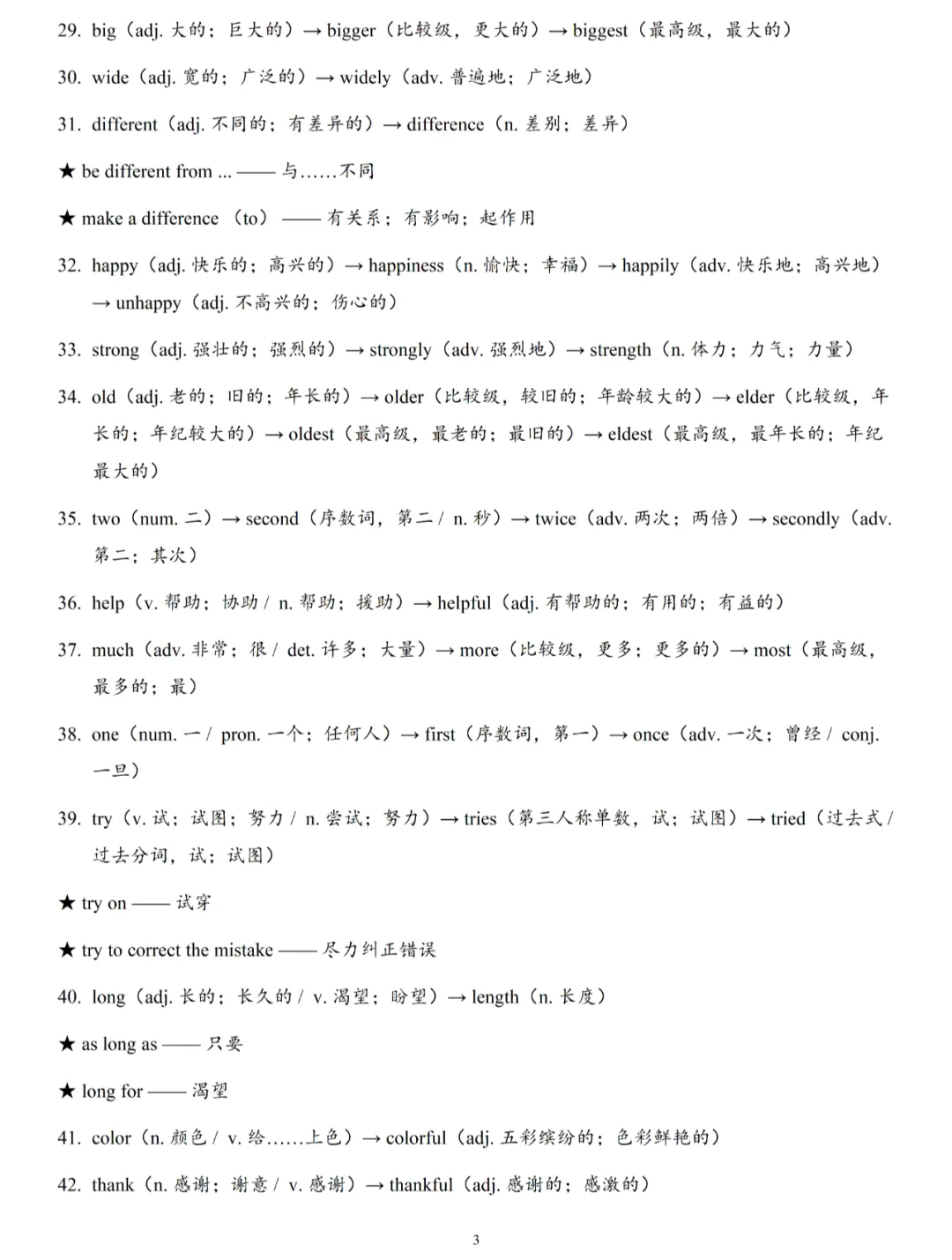 2026年中考英语复习词性转换背诵清单 第5张