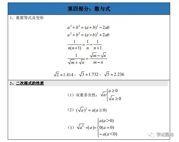 中考数学知识点总结 第19张