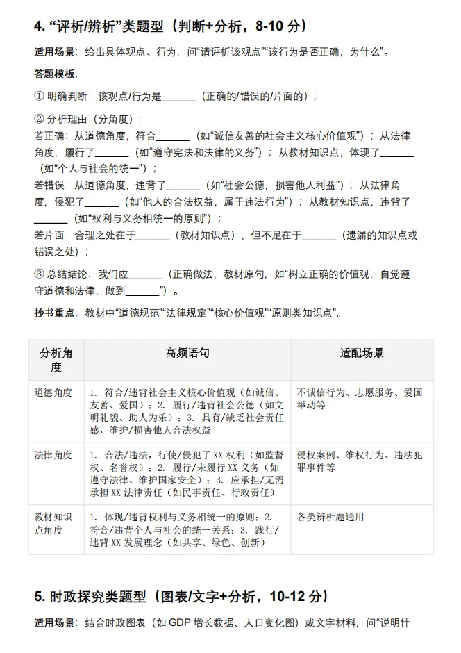 上海中考道法抄书秘籍+答题技巧一本通!拿满30分! 第10张