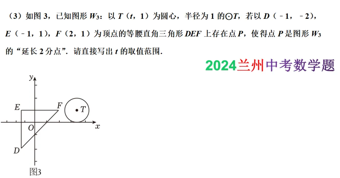 2024年兰州中考数学第28题压轴题,考查新定义问题,中考数学复习好题目 第3张