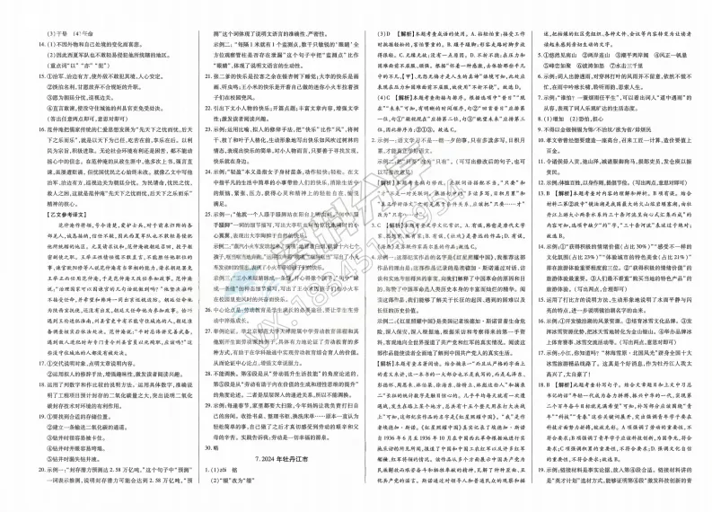 2026年中考适用试题精编中考123语文 第8张