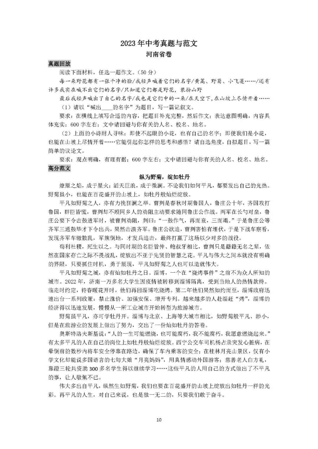 2025初中语文《10年中考作文百题百文》 第15张