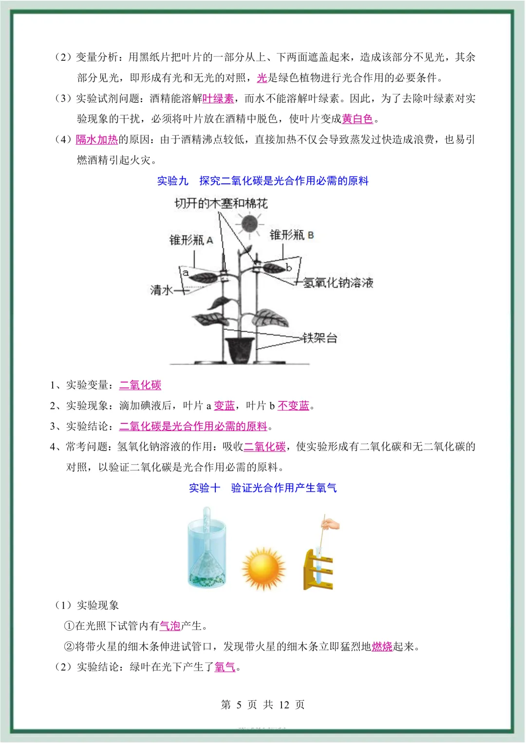 2026年最新版中考生物会考23个重点实验汇总,文末有完整版可打印,学霸学习好帮手,建议家长打印! 第6张