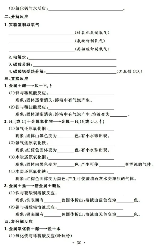 初中化学 |中考化学总复习基础知识记背清单 第64张