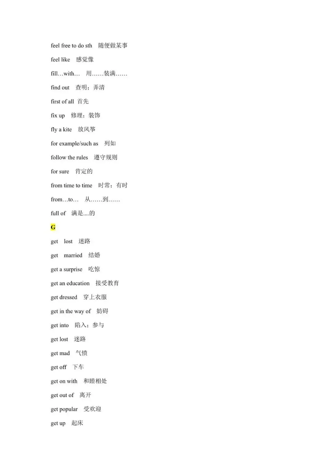 中考英语固定搭配短语汇总,收藏起来慢慢背!(可打印) 第7张 中考英语固定搭配短语汇总,收藏起来慢慢背!(可打印) 第7张