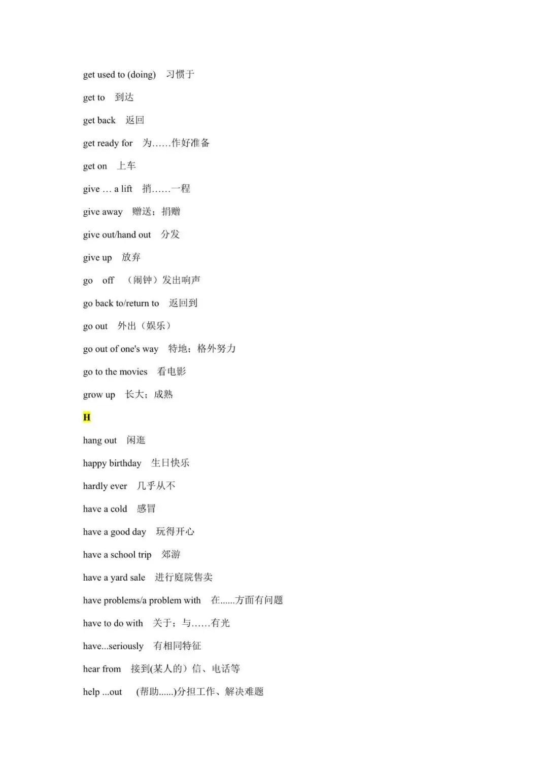 中考英语固定搭配短语汇总,收藏起来慢慢背!(可打印) 第8张 中考英语固定搭配短语汇总,收藏起来慢慢背!(可打印) 第8张