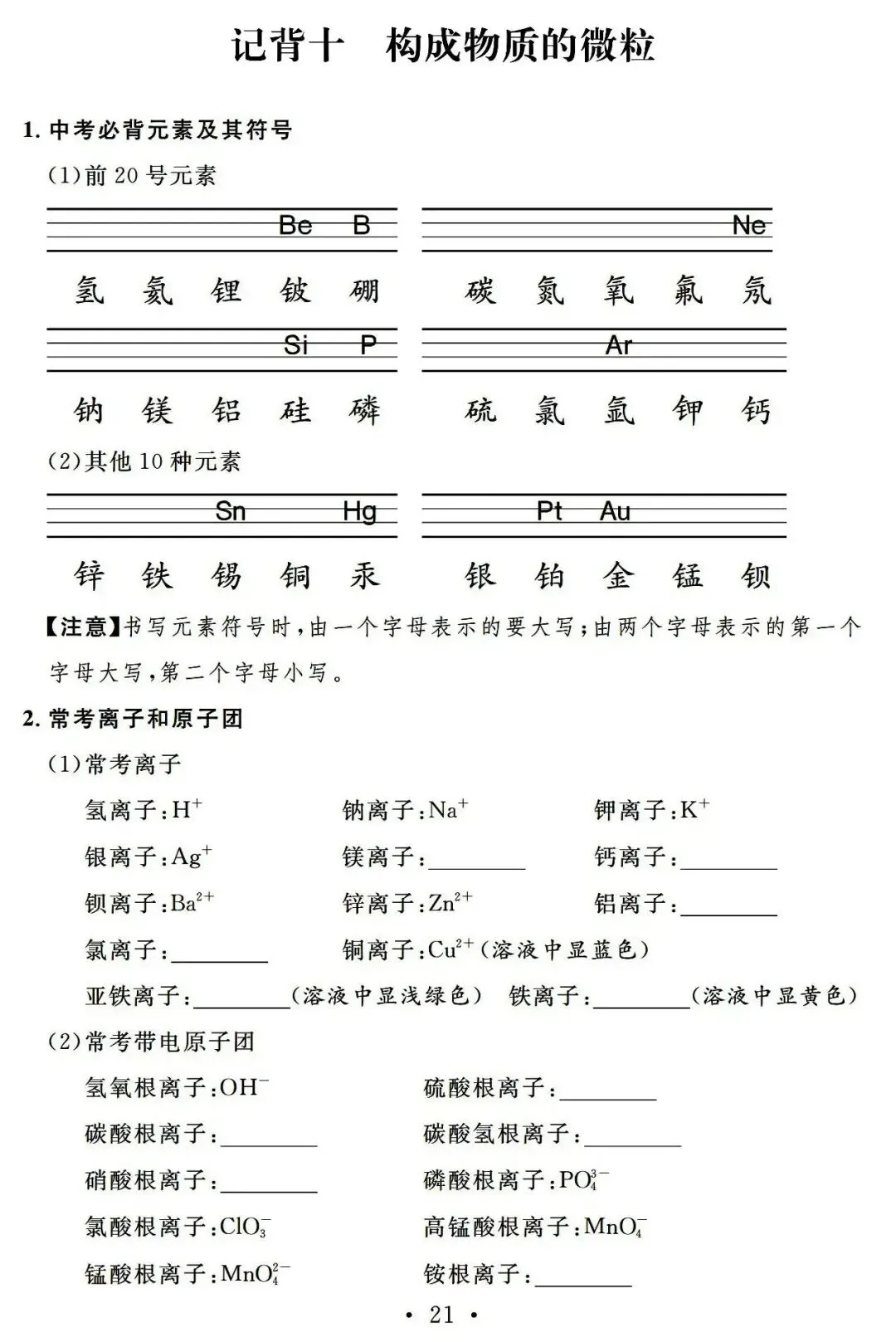 中考化学:总复习基础知识记背清单汇总,快收藏学习吧! 第22张