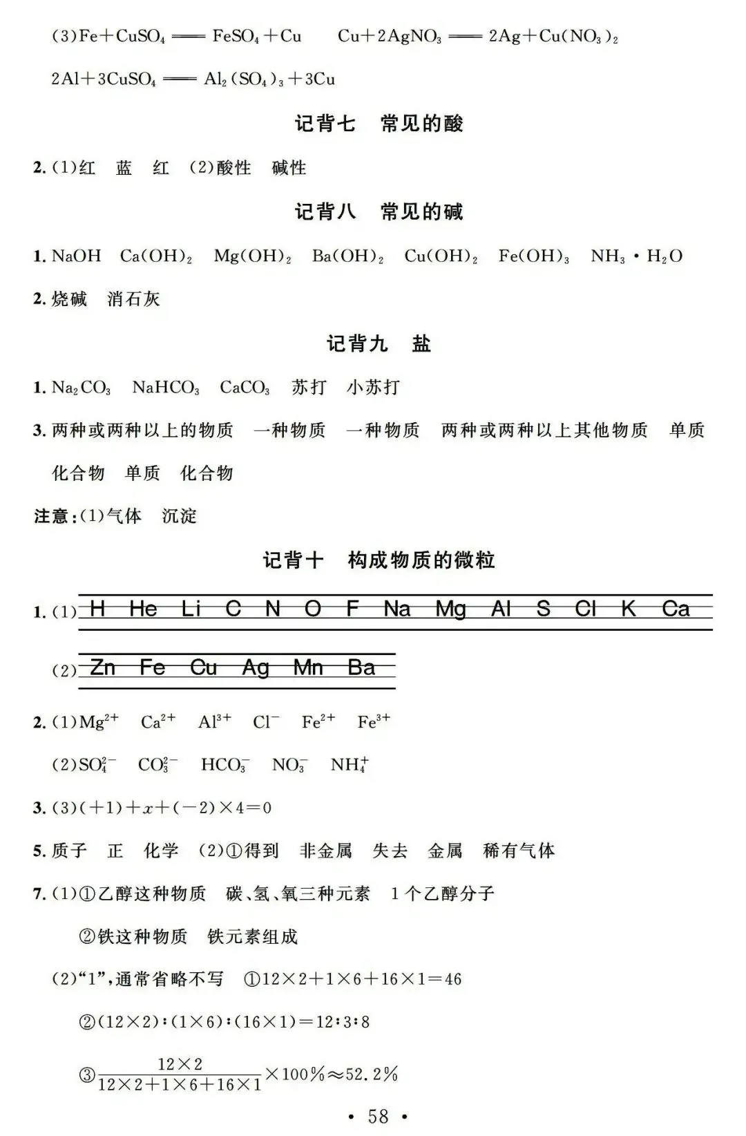 中考化学:总复习基础知识记背清单汇总,快收藏学习吧! 第59张