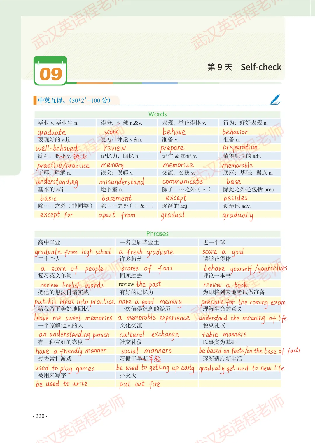 中考核心词汇第9天习题解析&测试答案 第9张