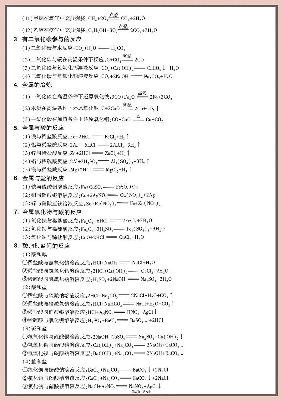 2026中考化学重点知识背记卡 第5张