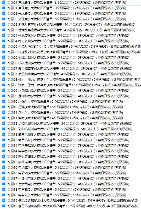 物理 中考总复习专题训练(2025版),可免费下载! 第3张