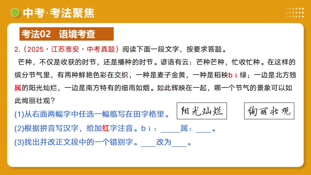2026年中考复习第01讲《汉字:字音、字形、字义》讲练测 第47张