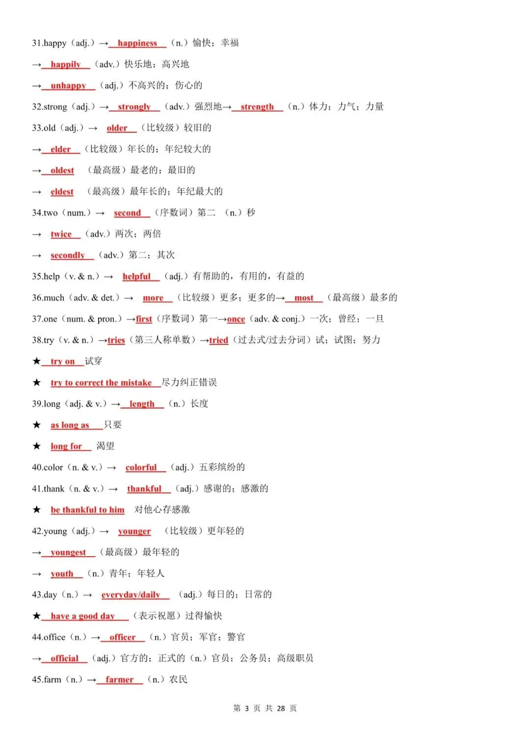 【背诵版】中考英语高频单词词性转换归纳(上) 第4张