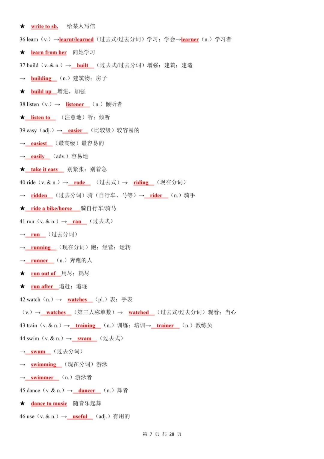 【背诵版】中考英语高频单词词性转换归纳(上) 第8张