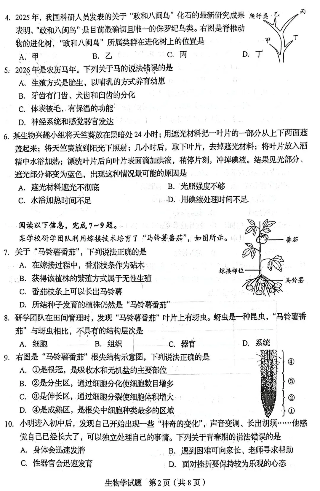 2026年山东中考统考英语、历史、地理、生物样卷 | PDF下载版 第30张