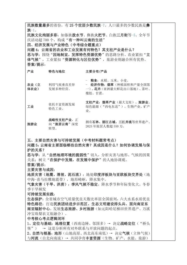 云南地理中考复习教案 第4张