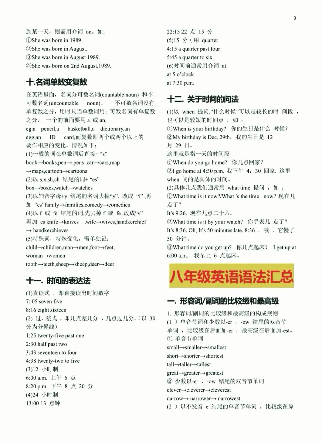 中考英语总复习语法大全 第3张