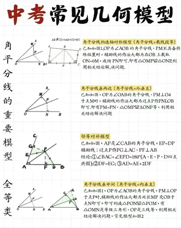 中考几何高分秘籍:13大模型与16大高频考点全掌握 第12张 中考几何高分秘籍:13大模型与16大高频考点全掌握 第12张