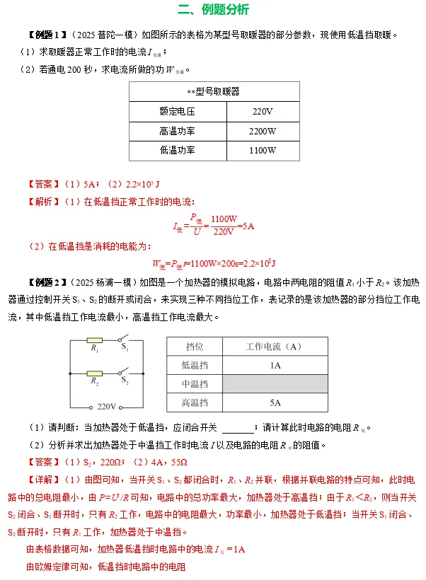 2026上海市中考物理一模、二模专项复习 第8张