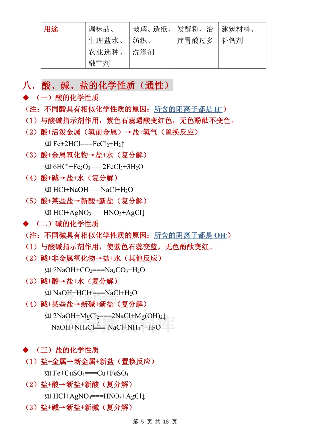 【寒假预习】2026中考化学酸碱盐知识总结 第5张