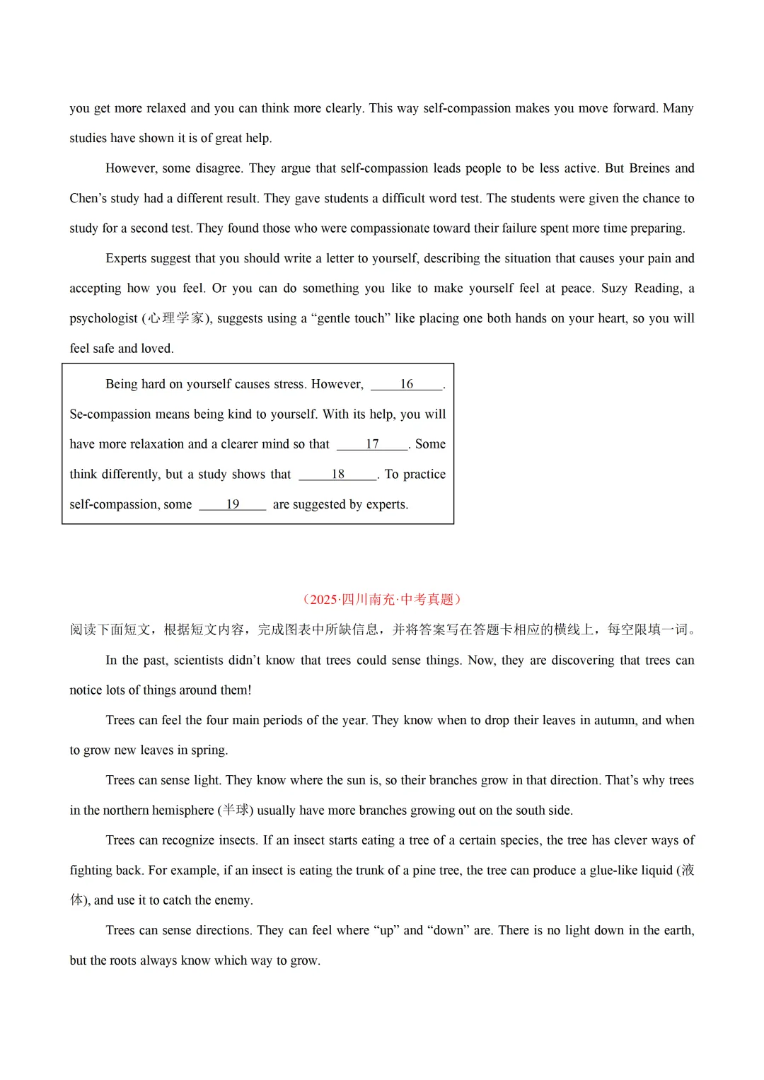 中考英语复习《任务型阅读-完成句子、短文和信息摘录》专项练习,2026新版,附带答案,高清可打印 第4张