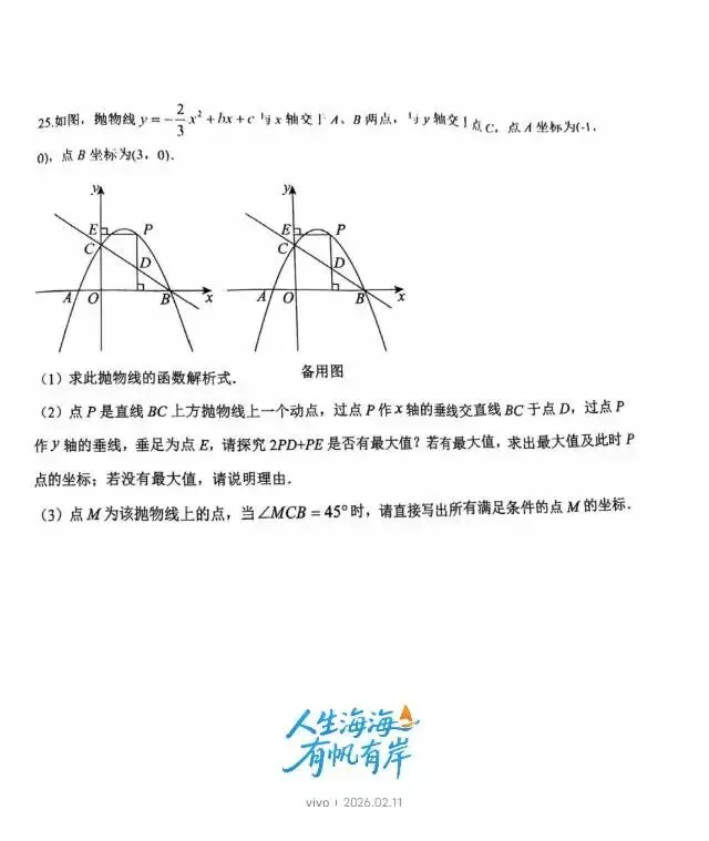 初三中考数学压轴题合集 第11张