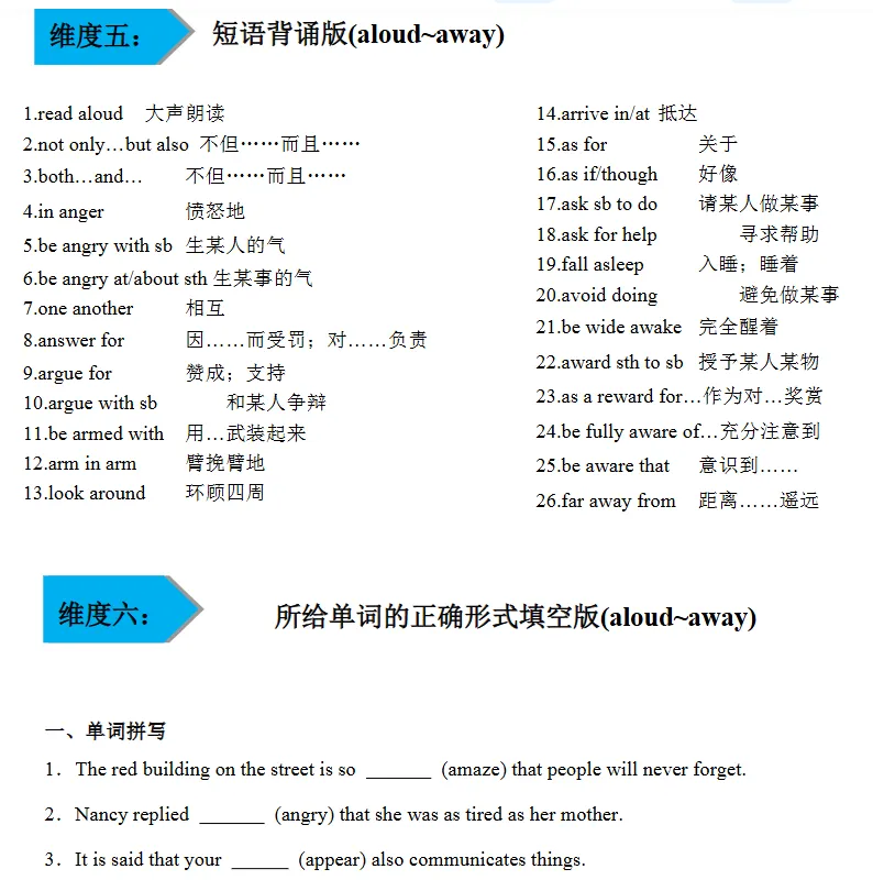 词汇复习1600新(备战2026中考)十个维度复习中考词汇 第8张 词汇复习1600新(备战2026中考)十个维度复习中考词汇 第8张