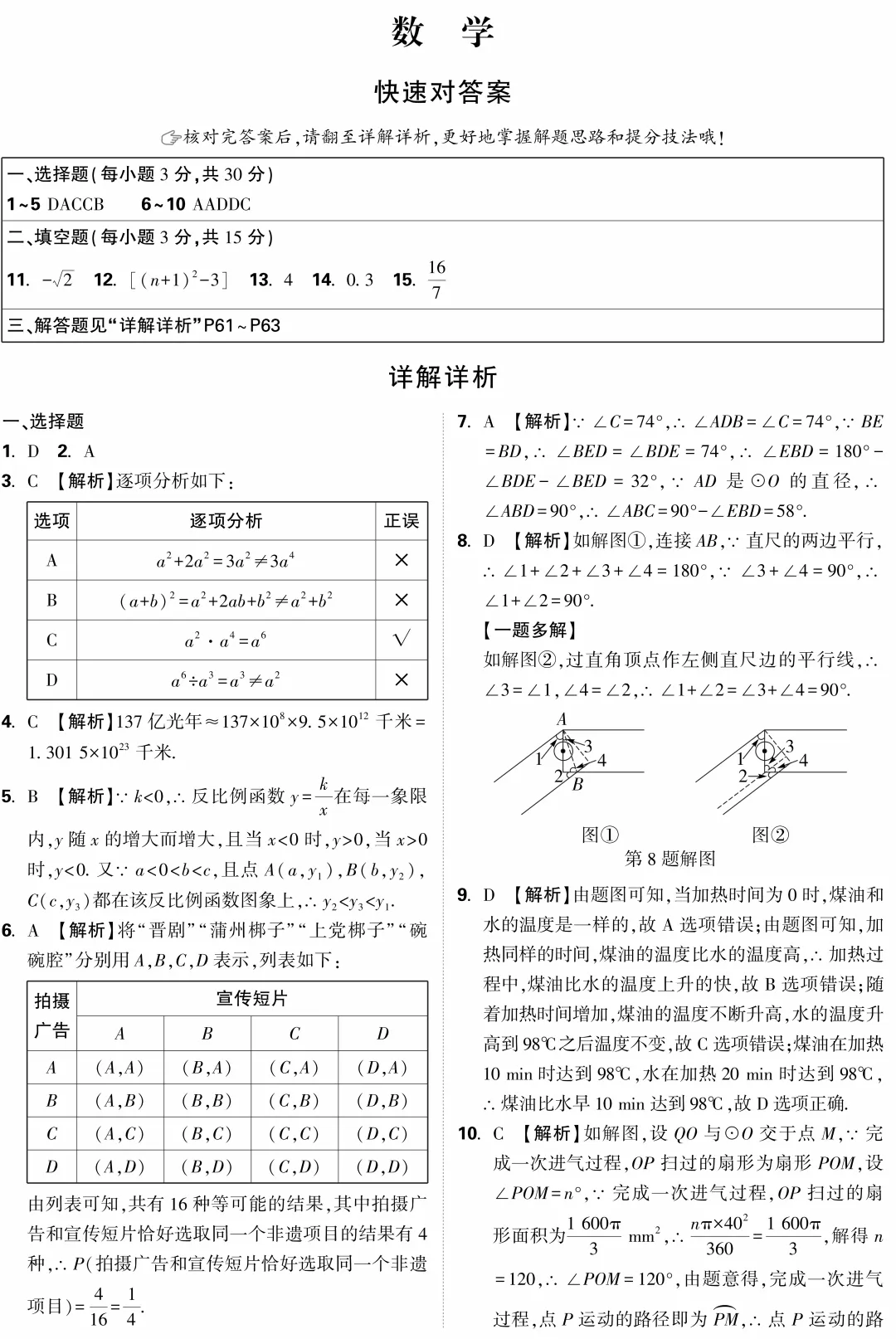2025 山西中考模拟 白卷 数学 第8张