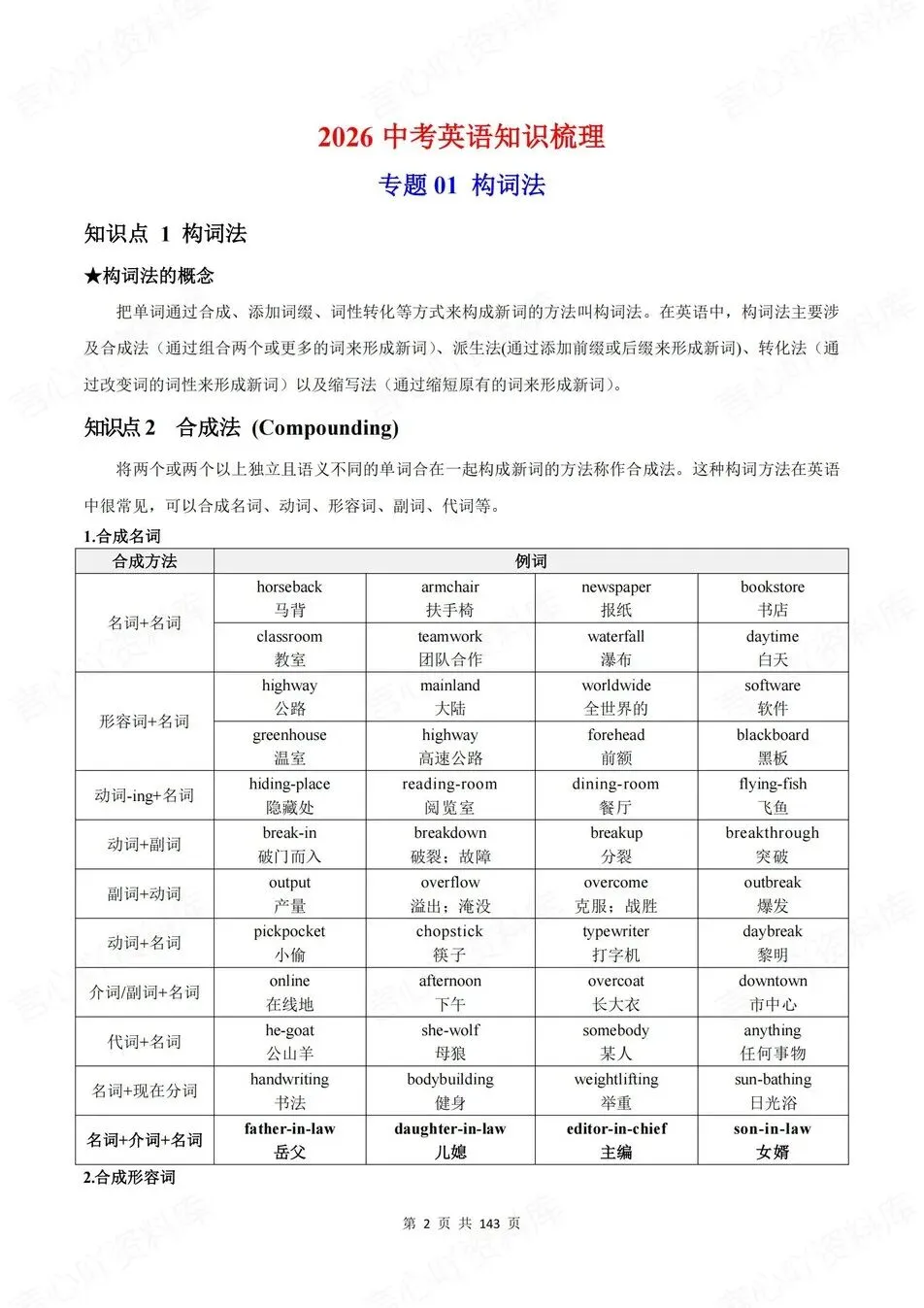 初中英语-新版中考16大专题知识梳理中考专项复习归纳 第2张