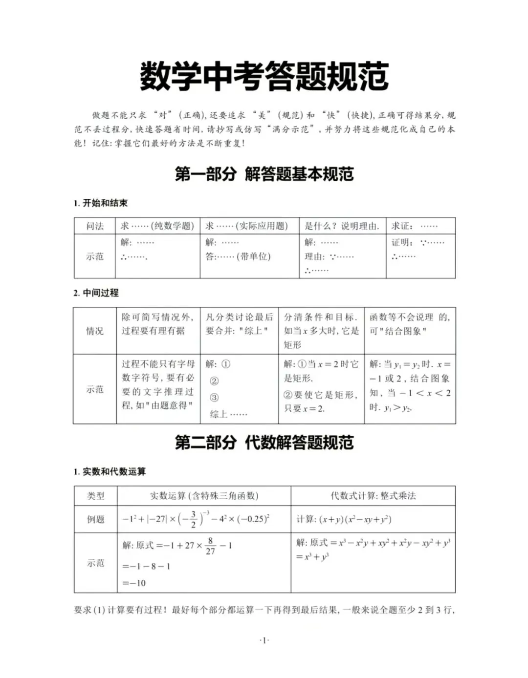 数学中考答题规范 第3张