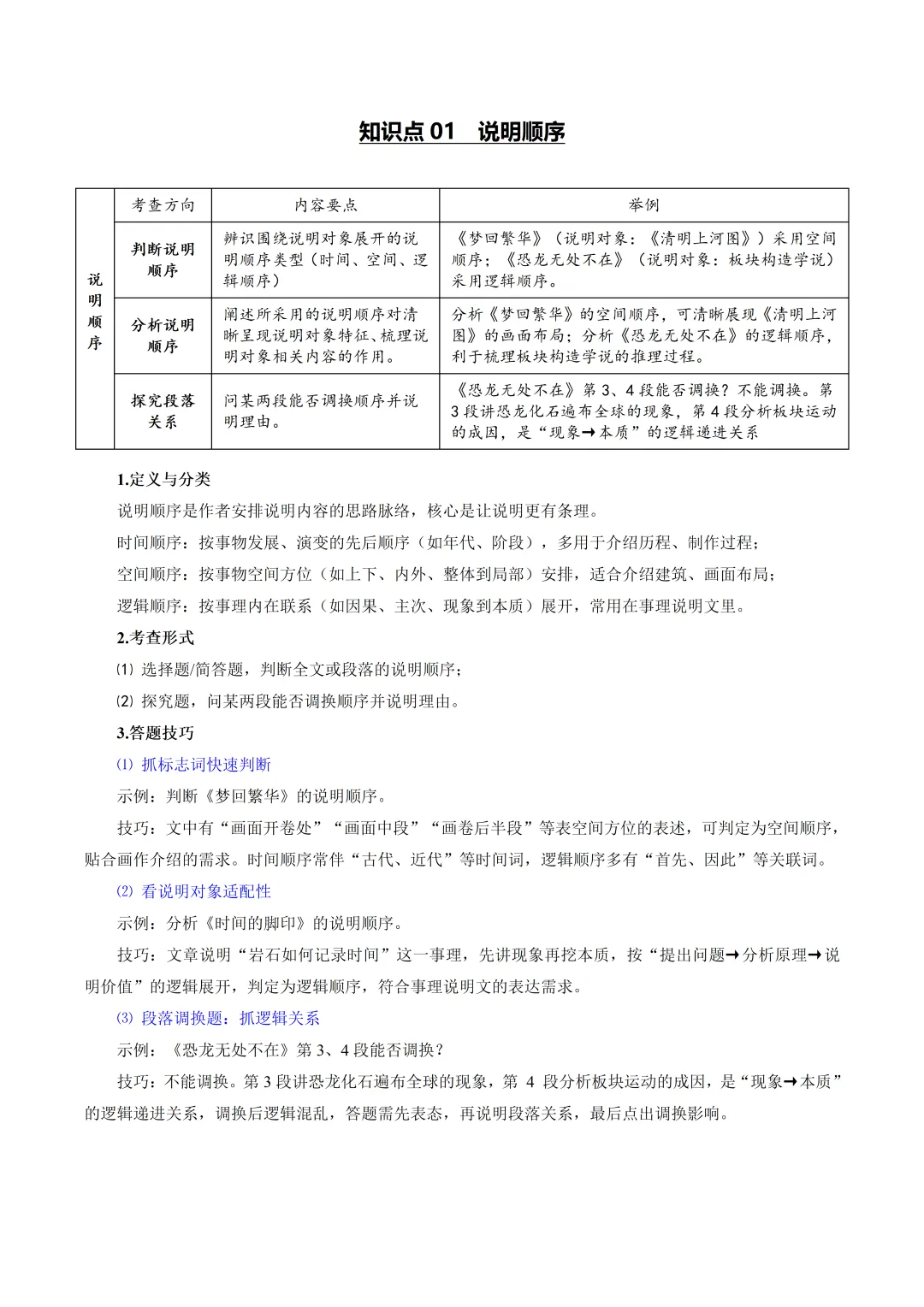 2026年最新中考语文一轮复习—说明文阅读 第02讲 说明顺序、思路与段落(课件+讲义+测练) 第7张