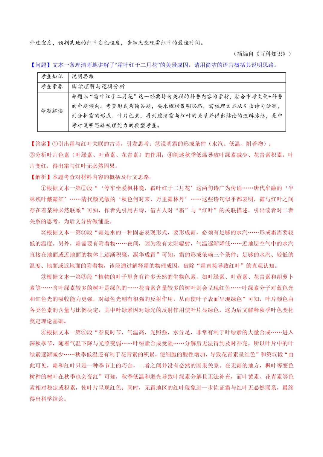 2026年最新中考语文一轮复习—说明文阅读 第02讲 说明顺序、思路与段落(课件+讲义+测练) 第19张