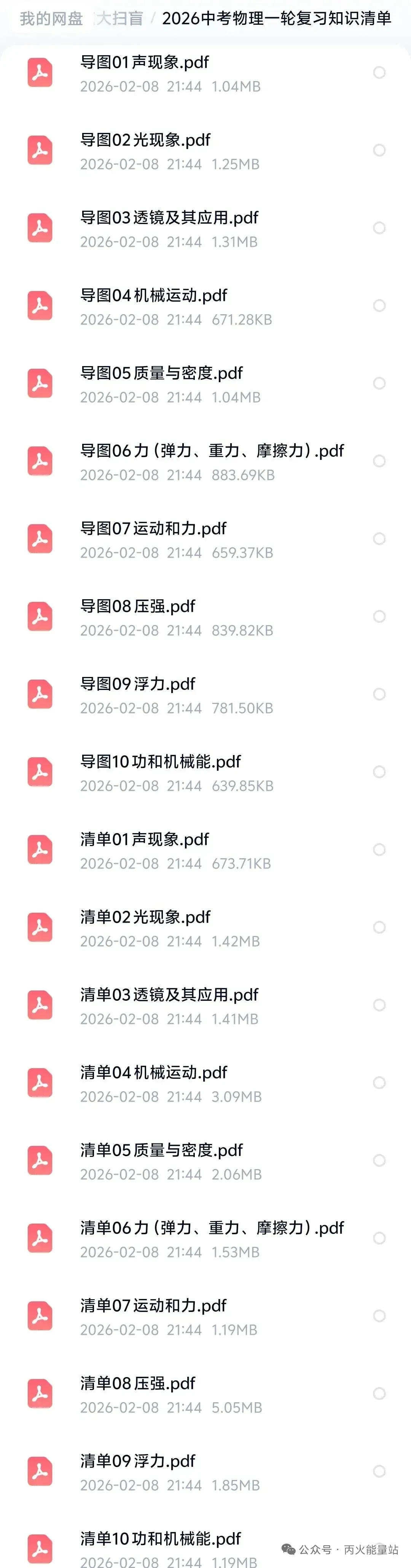 2026中考物理一轮复习知识清单 第5张