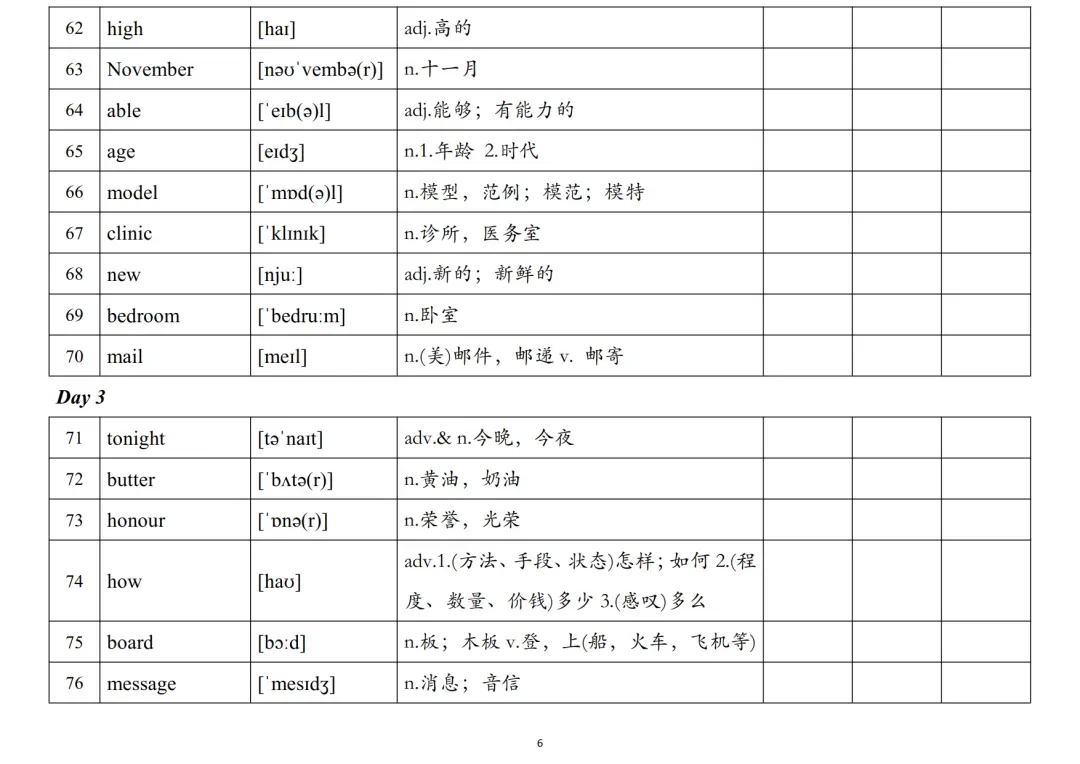 《中考英语大纲1600词33周背诵+复习计划表》,可免费下载 第7张