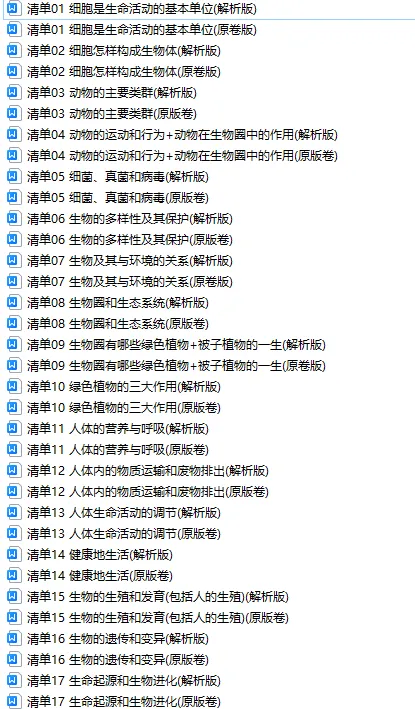 生物 中考总复习专题训练(2025版),可免费下载! 第3张