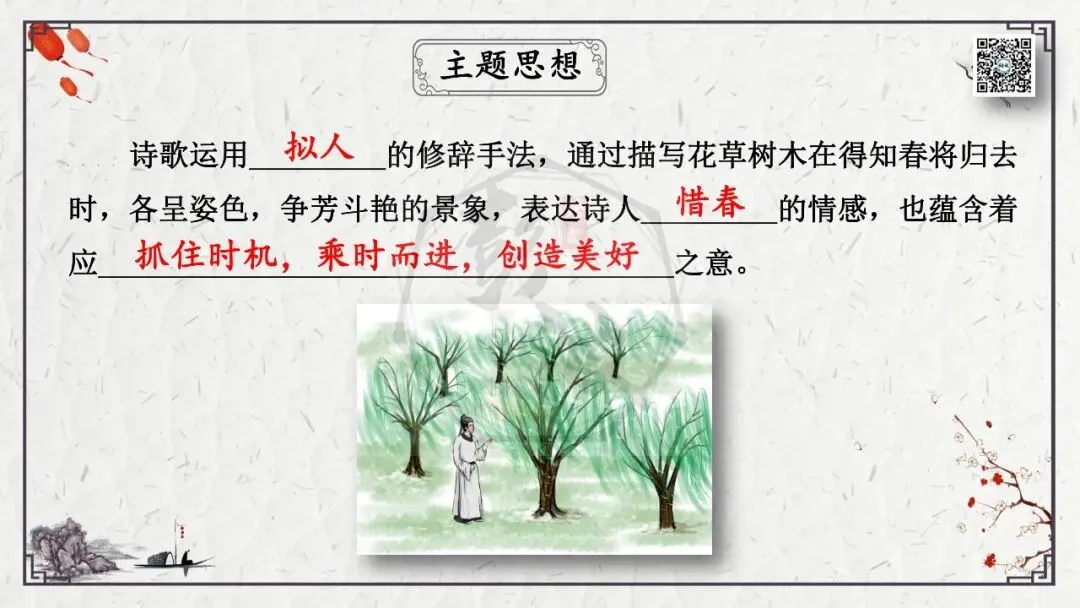 【中考专项复习课件】诗词曲85篇-17《晚春》 第14张