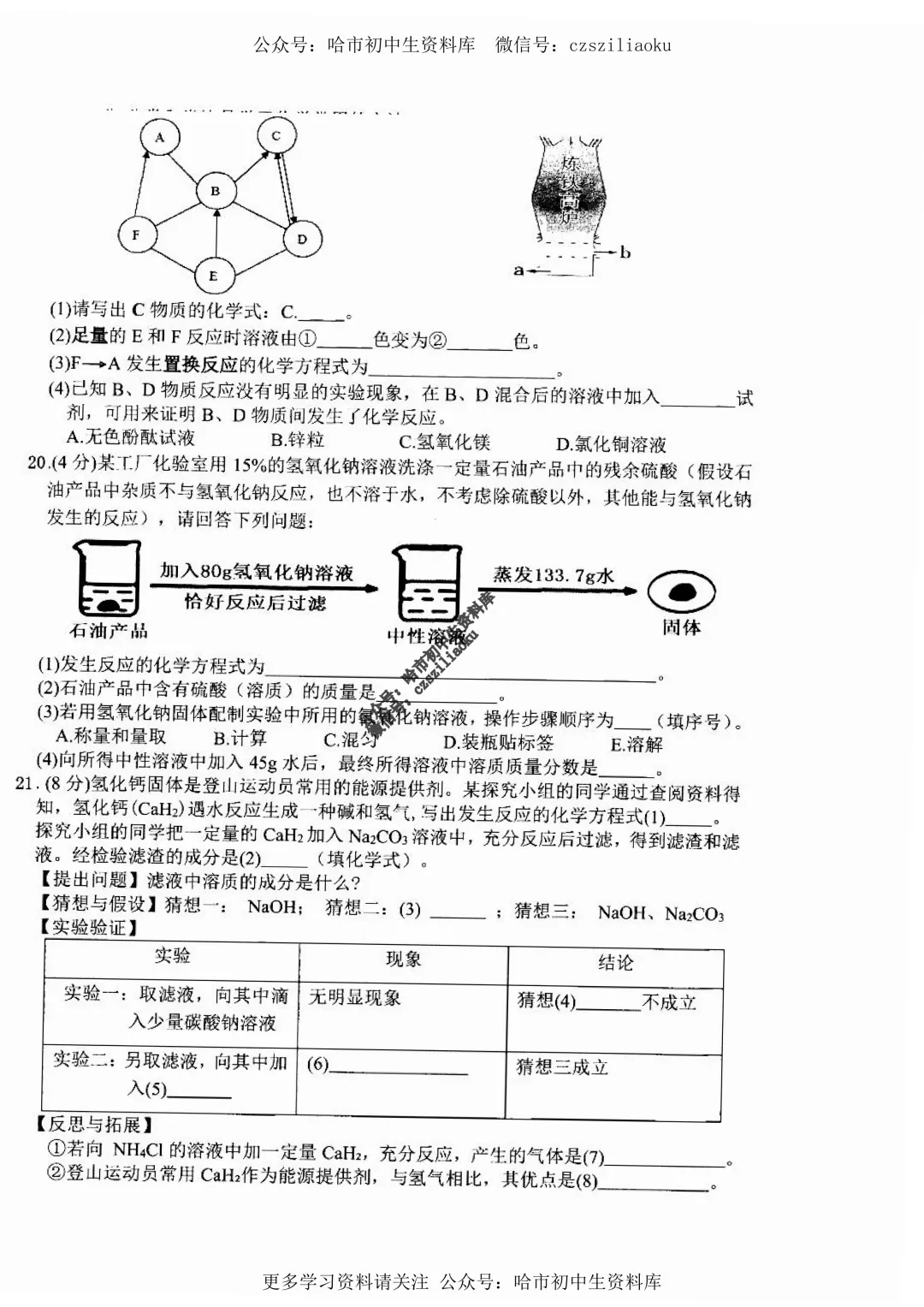 九年级化学·2025年中考平房区二模试卷+答案 第6张